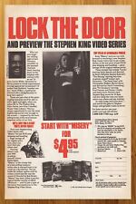 1991 Stephen King VHS Video Series Print Ad/Poster Misery Carrie The Shining Art picture