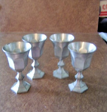 Vintage Set of 4 Hand Casted LEONARD Pewter Cordial Cups / Stems picture