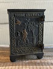 Antique Young America Cast Iron Toy Money Coin Safe Box Bank Kyser & Rex picture