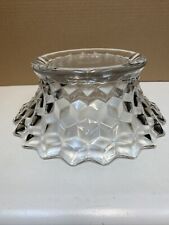 American Fostoria Cube Pattern Glass Punch Bowl Pedestal Med About 4” X 9 1/4” picture