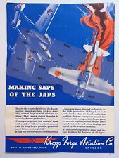 WWII AIRCRAFT MILITARY AD P-38 Lightning Dog Fight Vintage Ad picture