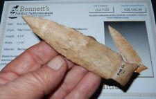VERY NICE, BIG, RICE SIDE NOTCH POINT with/ JIM BENNETT COA ~ PIKE CO. IL.  C795 picture
