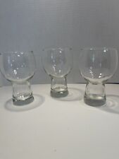 Vintage 1970's Hollow Stem Beer Glasses Barware Set of 3  5