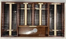 Vintage Optometrist Set Trial Lens in Wood Tray Ophthalmology Eye Antique picture
