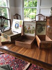 Lot of 4 Empty Wooden Cigar Boxes picture