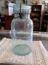 Antique Trade Mark  Lightning Canning Jar Putnam 149 Aqua. Rare Bubbles. Nice. picture