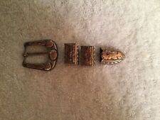 WONDERFUL OLD SILVER GOLD MEXICAN 4 PIECE RANGER SET picture