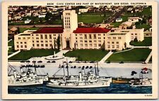 San Diego California CA, Civic Center, Part of Waterfront, Vintage Postcard picture