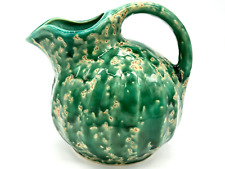 Vintage Textured Teal Green Lava Style Volcanic Glazed Beverage Pitcher Unique picture
