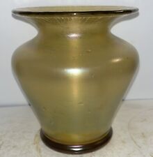 Antique LCT Tiffany Gold Favrile Iridescent Art Glass Vase picture