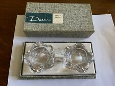 2 Rare 1960s Daum (France) Crystal Salt Cellars w/ Salt Spoons in Box Never Used picture