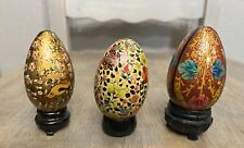 Vintage Pysanky Hand painted Polish Ukrainian Wood Eggs picture