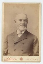 Antique Circa 1880s Cabinet Card Handsome Older Man With Beard In Suit Dayton OH picture