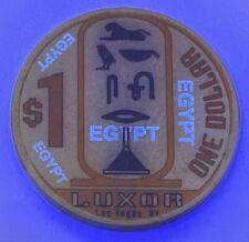 $1 LAS VEGAS Nevada LUXOR CASINO CHIP - Satin “EGYPT” UV 1995 picture