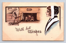1909 Artist EB Scofield Hearth & Cobb Shinn Woman Portrait Hand Colored Postcard picture