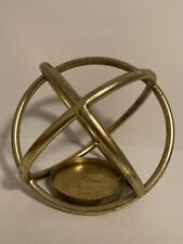 Gold Metal INTERLOCKING SPHERE CANDLE HOLDER 6.5” x 5.5” ~ SAME DAY SHIPPING ~ picture