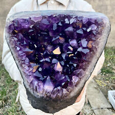 13.8LB Natural amethyst rough stone Uruguay amethyst cluster block Amethyst hole picture