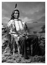 CHIEF RED CLOUD LAKOTA SIOUX NATIVE AMERICAN CHIEF SITTING 4X6 B&W PHOTO picture
