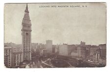1909 Birds Eye View Aerial of Madison Square New York City Postcard Old picture