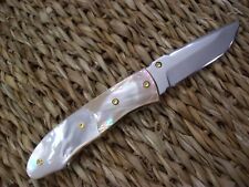CUSTOM THAILAND KNIFE / MOTHER OF PEARL / PENGUIN WING OYSTER / NEW 2017 picture