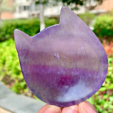 107G  Natural Beautiful Colours Fluorite Crystal Carving Bowl Healing picture
