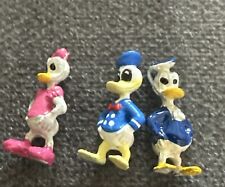 3 Vintage Disney 2 Donald Duck 1 Daisy   3/4” Figurine  Miniature  Metal Painted picture