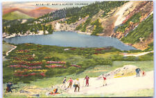 Postcard CO Skiers and Hikers on St Mary's Glacier Colorado c.1930's M9 picture