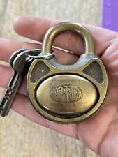 Vintage Antique Old Corbin Cabinet Lock Co. Padlock With Key picture