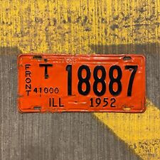 1952 Illinois Truck MILEAGE TAX License Plate Garage 41000 Pounds T 18887 Front picture