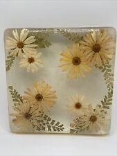 Mid century Modern Lucite Trivette With Floral Design MCM 7.75” picture