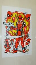 Deadpool Marvel Custom Art Print 11x17 In signed by David Wong picture