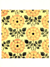 Postcard: CFA Voysey Arts & Crafts- Yellow Roses in Pretty Nouveau pattern picture