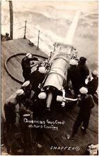 American Gun Crew Aboard Convoy Ship US Navy Sailors WW1 Era 1918 RPPC Postcard picture