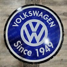 VOLKSWAGEN PORCELAIN ENAMEL SIGN 30 INCHES ROUND picture