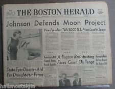 Oct. 25 1963 Boston Herald: Johnson Defends Moon Project,Boston Elngish Football picture