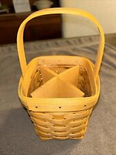 1999 Longaberger Small Peg Basket with wood divider and protector picture