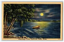 1949 Greetings From Redwood Falls Lake Boat Minnesota MN Correspondence Postcard picture