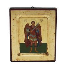 Greek Russian Orthodox Handmade Wood Icon Archangel Michael 12.5x10cm picture