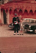 1958 Girl Standing Next to Palace Guard Monaco April Vintage 35mm Slide picture