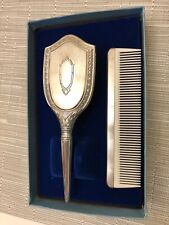 VTG LENOX PEWTER BABY BRUSH/COMB SET IN ORIGINAL BOX-NEW picture