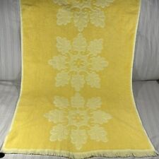 VTG Cannon Royal Family HTF Yellow Snowflake Bath Towel Fringe Sculpted X1 picture