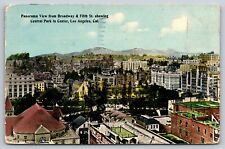 Postcard California Los Angeles Central Park Aerial view c1912 9B picture