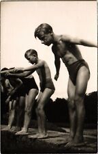 PC SCOUTING BOY SCOUTS SWIMMING FRANCE FINISTERE Vintage Photo Postcard (b52433) picture