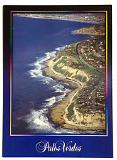Palo Verdes Peninsula Pacific Coastline California Aerial View Postcard picture