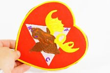 Vintage Loyal Order Of Moose 6 Inch Heart Shape Embroidered Ceremonial Patch NOS picture