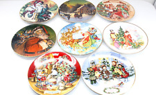 Lot of 8 Vintage Porcelain Avon Christmas Plates 1987 - 1994 picture