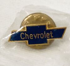 Chevrolet Hat Lapel Pin Chevy Bow Tie Logo Blue Enamel on Silver Tone NIP picture