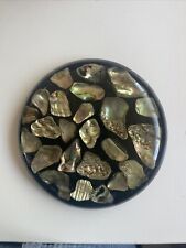Vintage Abalone Shell Hot Plate/Trivet Hand 6.75” Resin Lucite picture