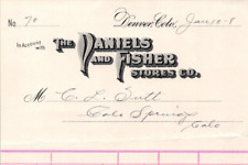 1908 The Daniels And Fisher Stores Co Account Statement DENVER COLORADO AA178 picture