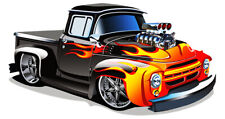 Classic Hot Rod Truck Cut Out Metal Sign 9.5x18 picture